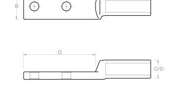 Aluminium Long Palm Lugs dimensions