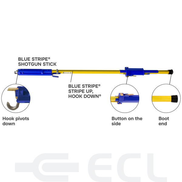 Bottom Break Hook BLUE STRIPE Shotgun Sticks