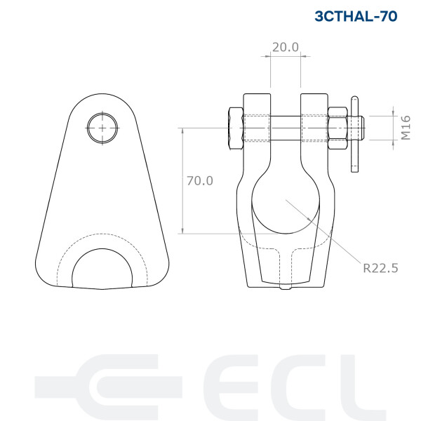Clevis Thimbles 3CTHAL 70 dimensions v2