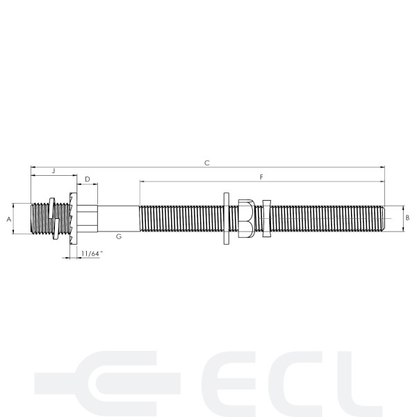 Long Shank For Wood Poles Crossarms side view