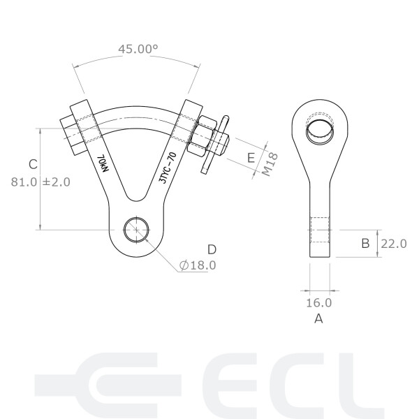 Y Clevis Tongues dimensions